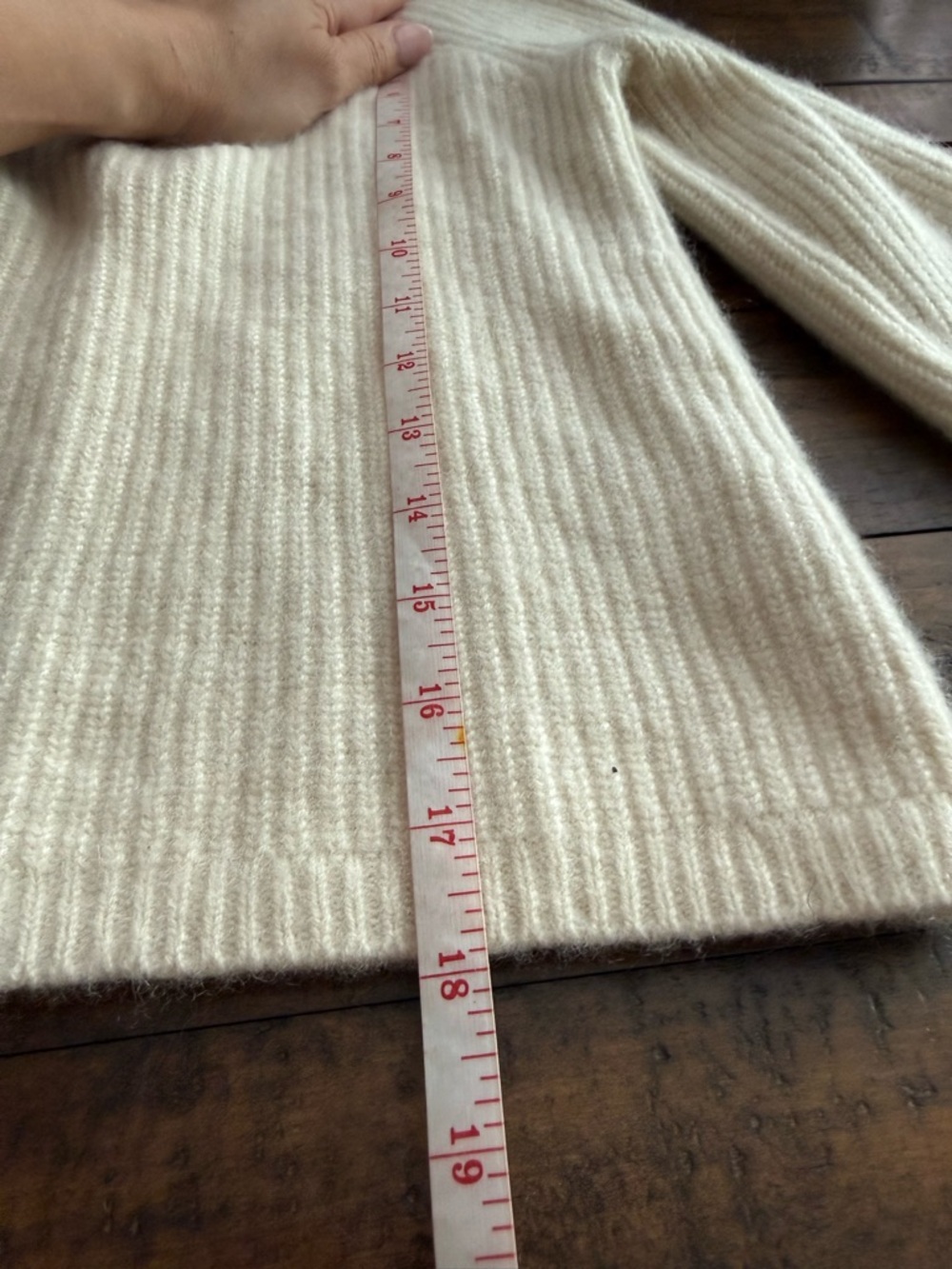 Sz XXS Quince Cream Ribbed 100% Cashmere Crewneck Sweater - Picture 3 of 6